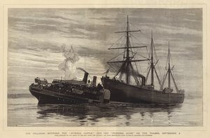 La colisión entre el Bywell Castle y el Princess Alice en el Támesis, 3 de septiembre de Joseph Nash
